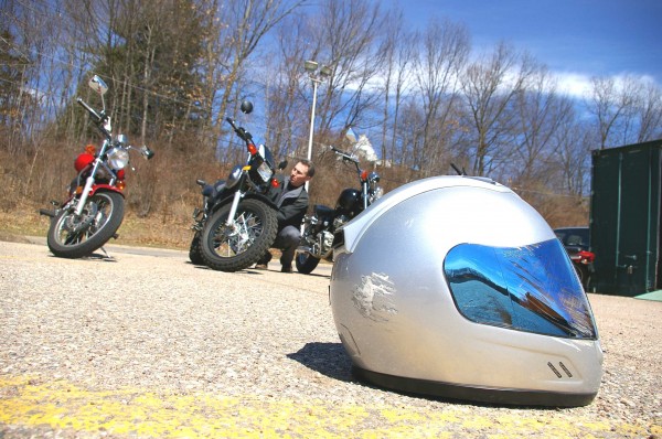 Helmet with scars