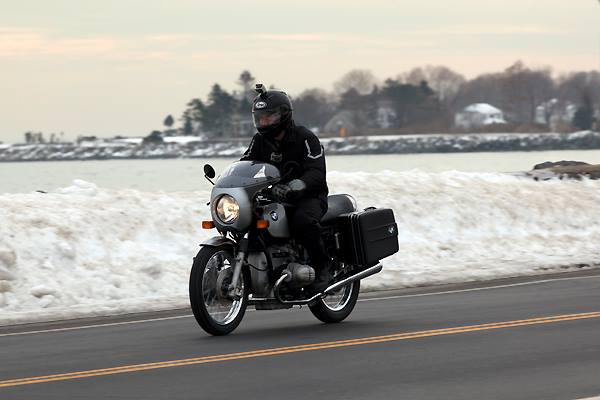 Max BMW R90S on road