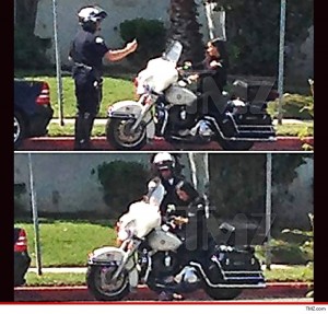 Girl on Cop Bike