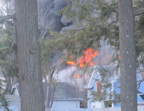 1-Flames above garage