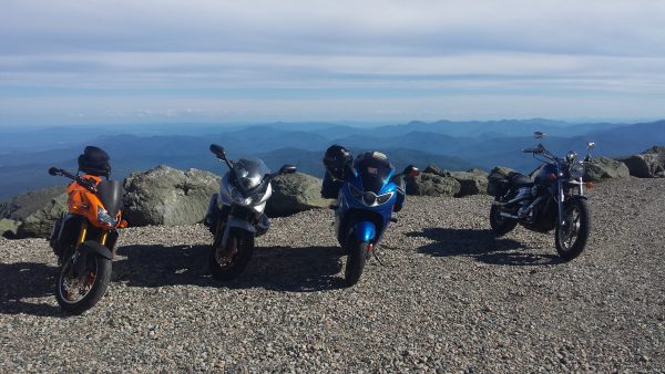 Bikes on mountaintop