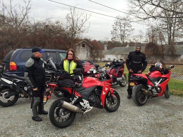 Bikers outside