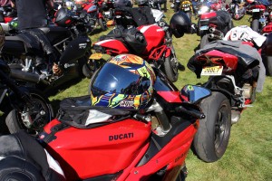 Helmet on Ducati