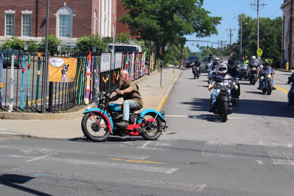 Rocky Meyer rides his 1937 Indian Junior Scout