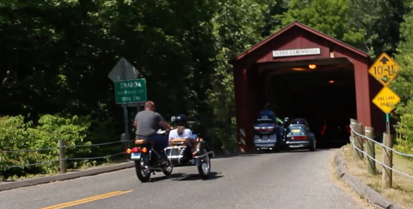 The covered bridge in West Cornwall, CT