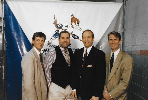 Mario "Goose" Gosselin, Bud Wilkinson, Dave Tunell and Keith Gretzk