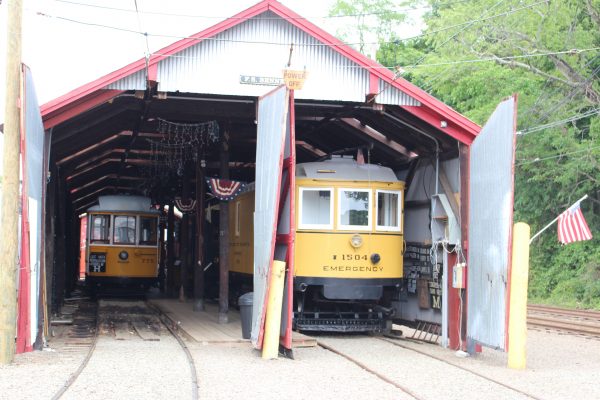 Garage with trolleys