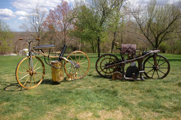 Roper replica, left, and Daimler replica